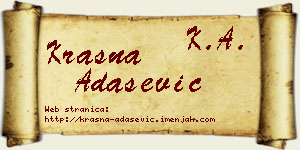 Krasna Adašević vizit kartica